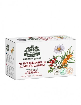 Zāļu tēju ar Smiltsērkšķi un Kumelīšu ziediem Herbitum, 20 gab.